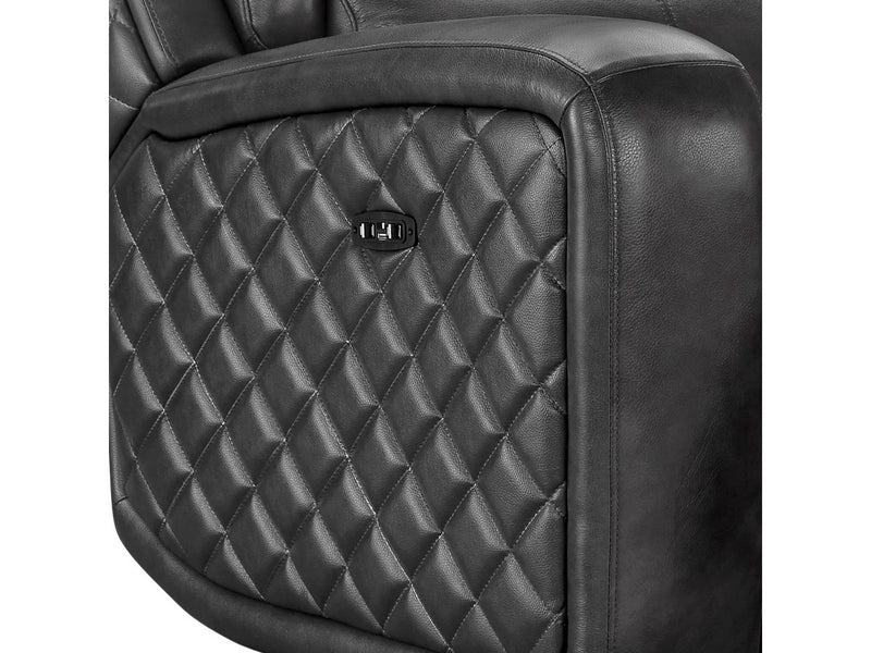 Raymond 2-piece Leather Power Reclining Set, Grey Default Title