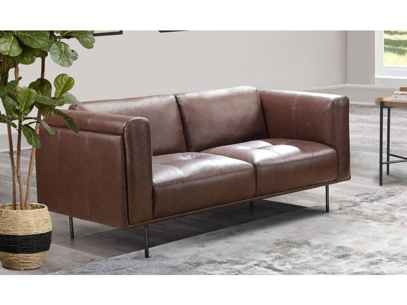 Raven Leather Loveseat