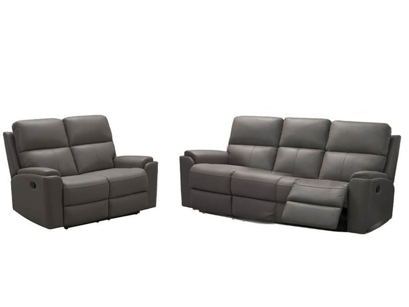 Jackson Top Grain Leather Reclining Sofa and Loveseat Set, Grey Default Title