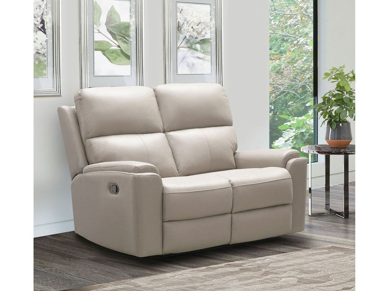 Jackson Top Grain Leather Reclining Sofa and Loveseat Set, Ivory Default Title