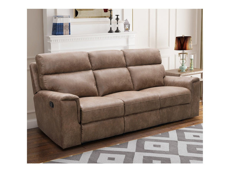 Lawrence Fabric Reclining Sofa, Brown Default Title