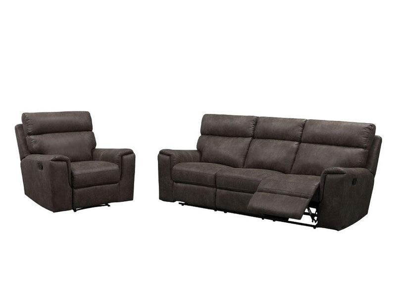 Lawrence Fabric Reclining Sofa and Recliner Set, Espresso Default Title