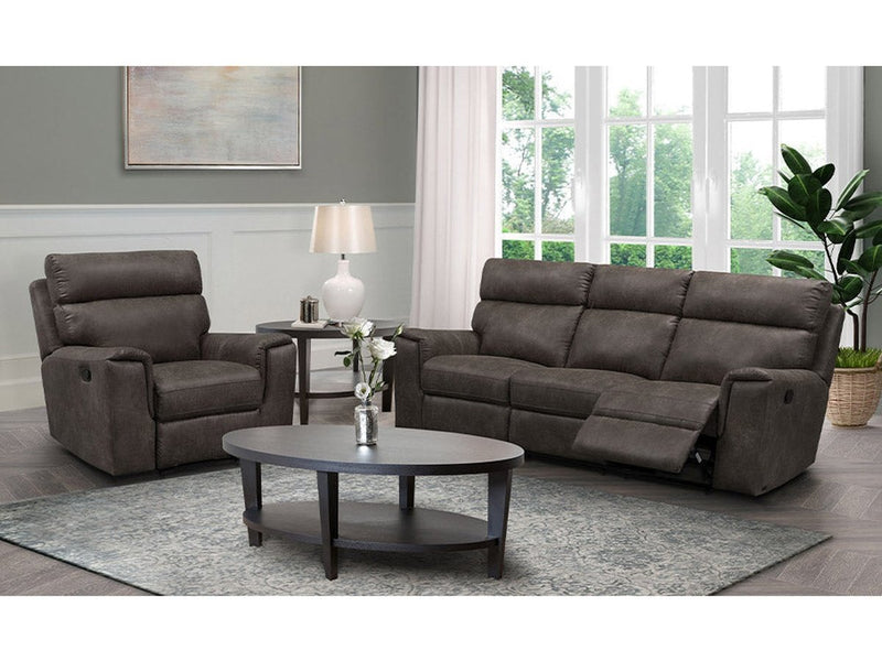 Lawrence Fabric Reclining Sofa and Recliner Set, Espresso Default Title