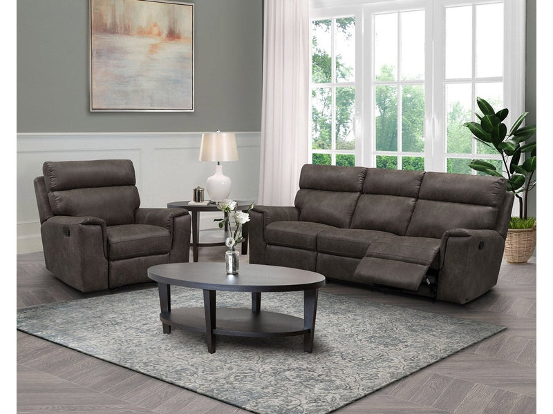 Lawrence Fabric Reclining Sofa and Recliner Set, Espresso Default Title
