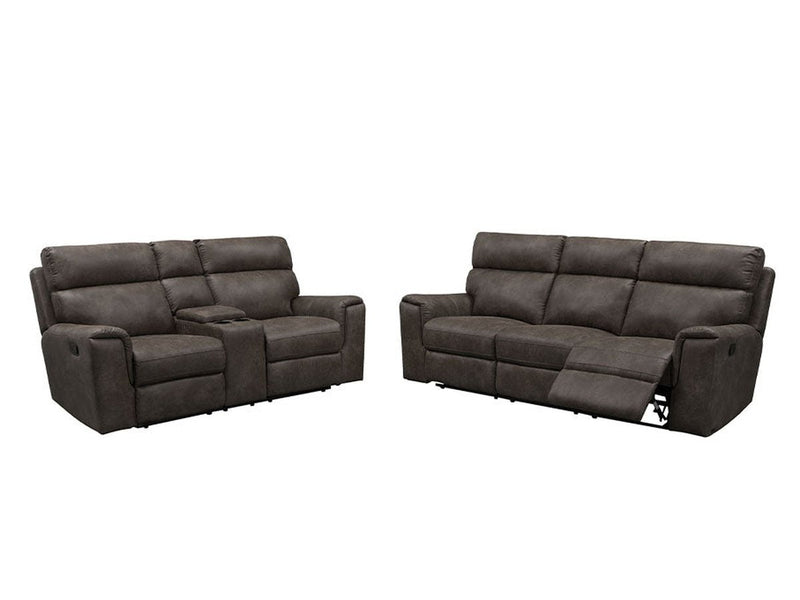 Lawrence Fabric Reclining Sofa and Loveseat Set, Espresso Default Title