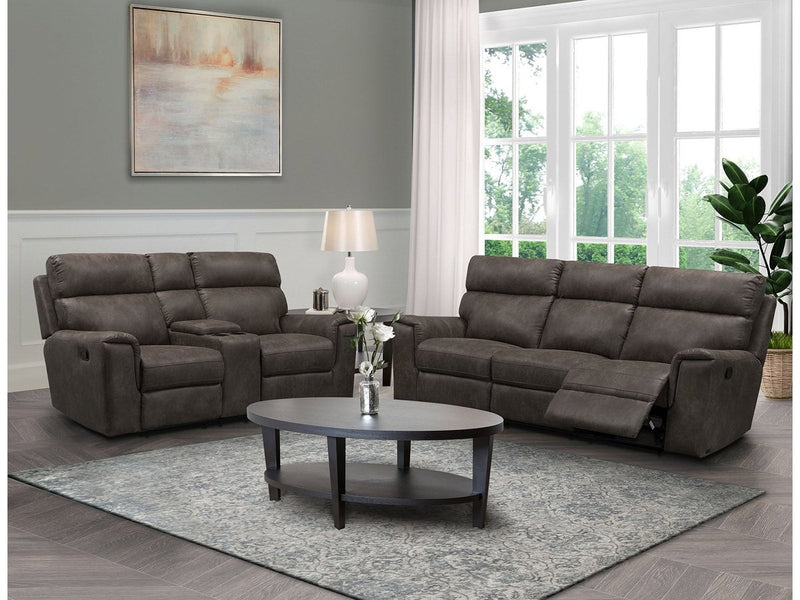 Lawrence Fabric Reclining Sofa and Loveseat Set, Espresso Default Title