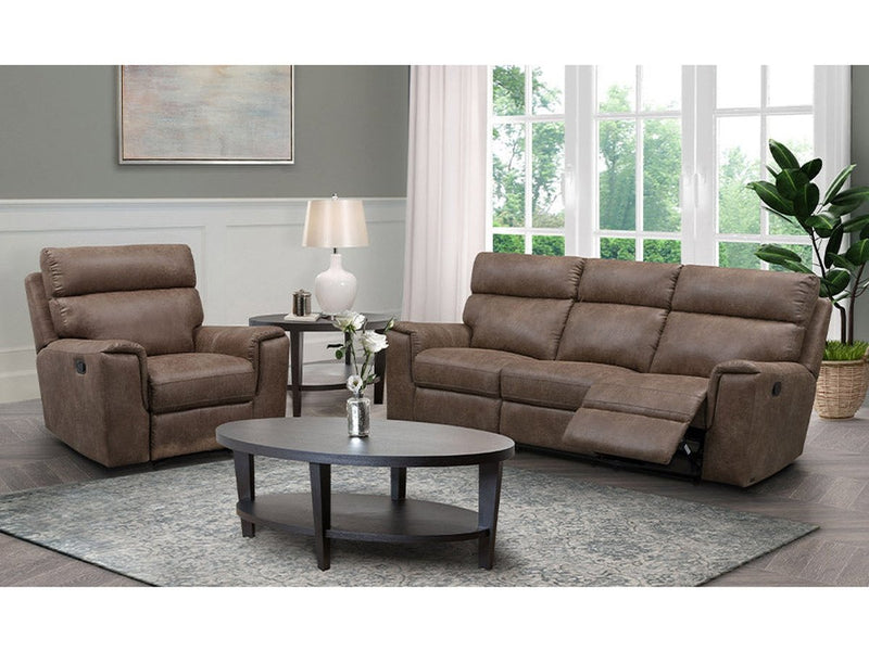 Lawrence Fabric Reclining Sofa and Recliner Set, Brown Default Title