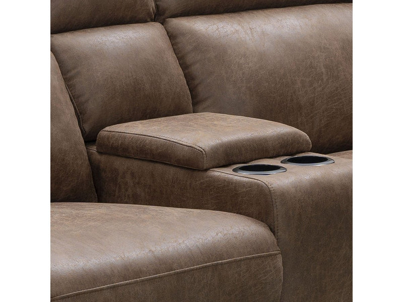 Lawrence Fabric Reclining Sofa and Recliner Set, Brown Default Title