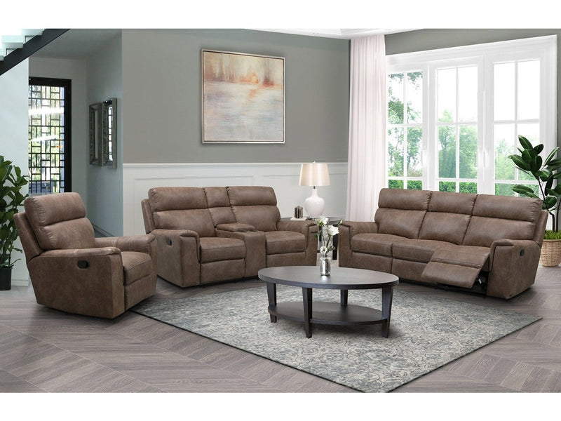 Lawrence Fabric Reclining Sofa Set, Brown Default Title