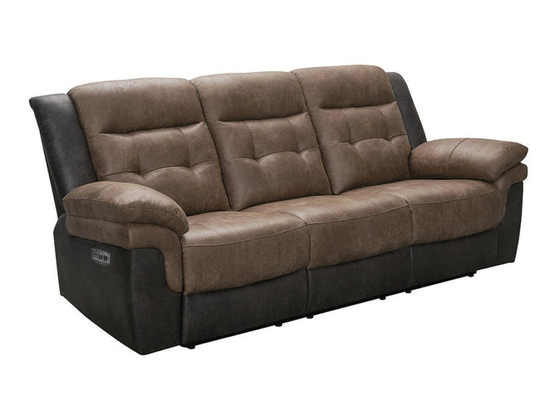 Tacoma Two-tone Fabric Power Reclining Sofa Default Title