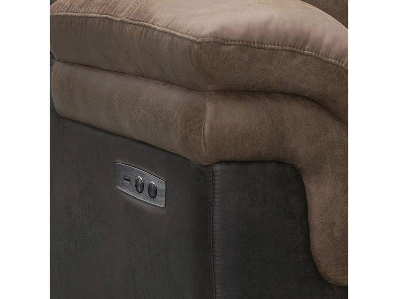 Tacoma Two-tone Fabric Power Reclining Sofa Default Title