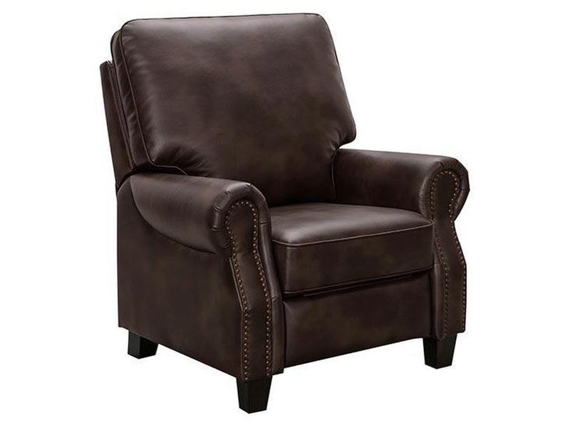 Carlyle Leather Pushback Recliner, Brown Default Title