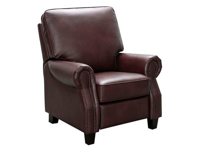Carlyle Leather Pushback Recliner, Red Default Title