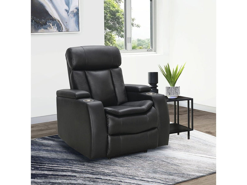 Zayne Power Reclining Leather Chair, Black Default Title