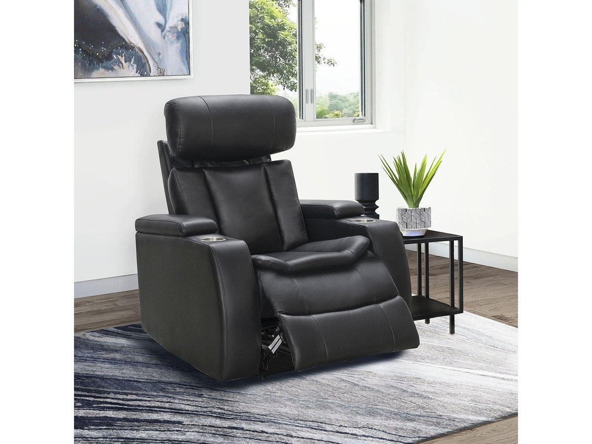 Zayne Power Reclining Leather Chair, Black Default Title