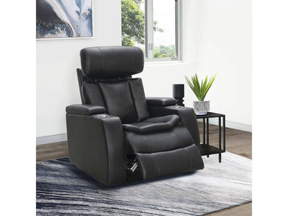 Zayne Power Reclining Leather Chair, Black Default Title