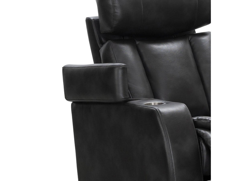 Zayne Power Reclining Leather Sofa, Black Default Title