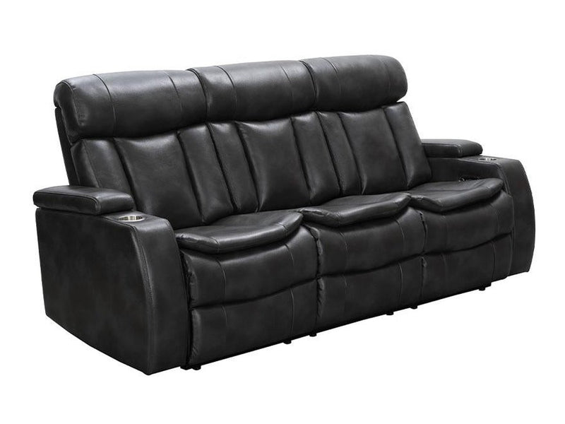 Zayne Power Reclining Leather Sofa, Black Default Title