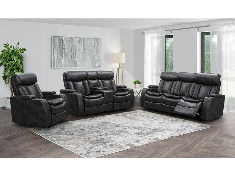 Zayne 3-piece Leather Power Reclining  Set, Black Default Title