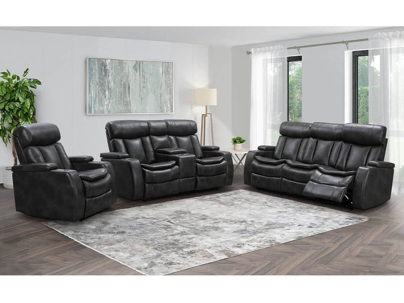 Zayne 3-piece Leather Power Reclining  Set, Black Default Title