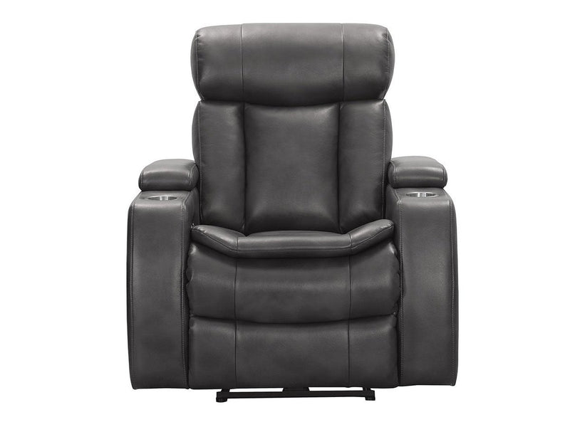 Zayne Power Reclining Leather Chair, Grey Default Title