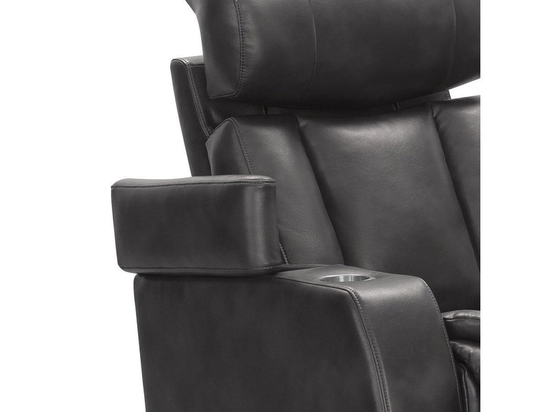 Zayne Power Reclining Leather Loveseat, Grey Default Title