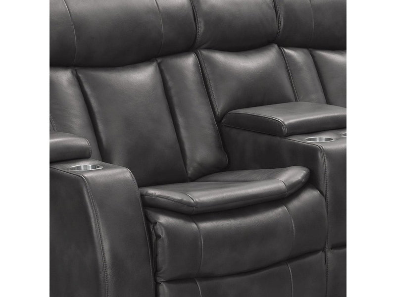 Zayne 3-piece Leather Power Reclining  Set, Grey Default Title