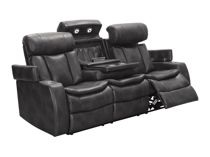 Zayne 3-piece Leather Power Reclining  Set, Grey Default Title