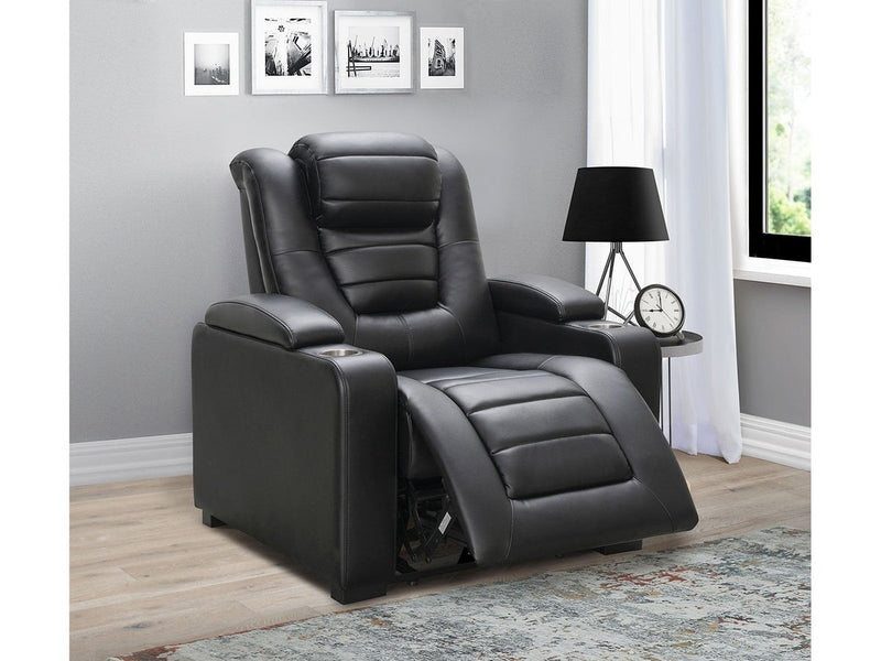 Jayce Leather Power Recliner, Black Default Title
