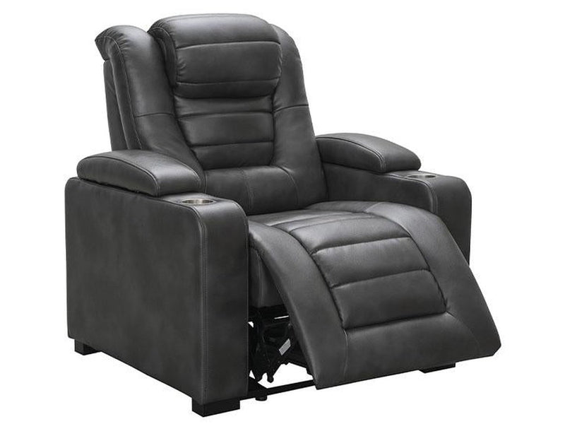 Jayce Leather Power Recliner, Grey Default Title