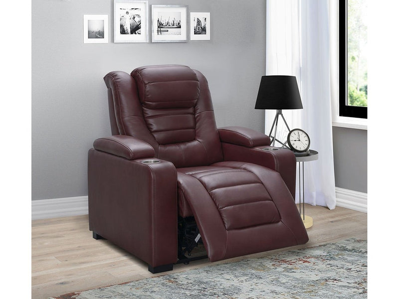 Jayce Leather Power Recliner, Red Default Title