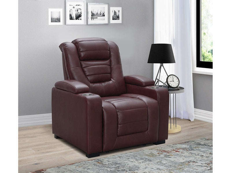 Jayce Leather Power Recliner, Red Default Title