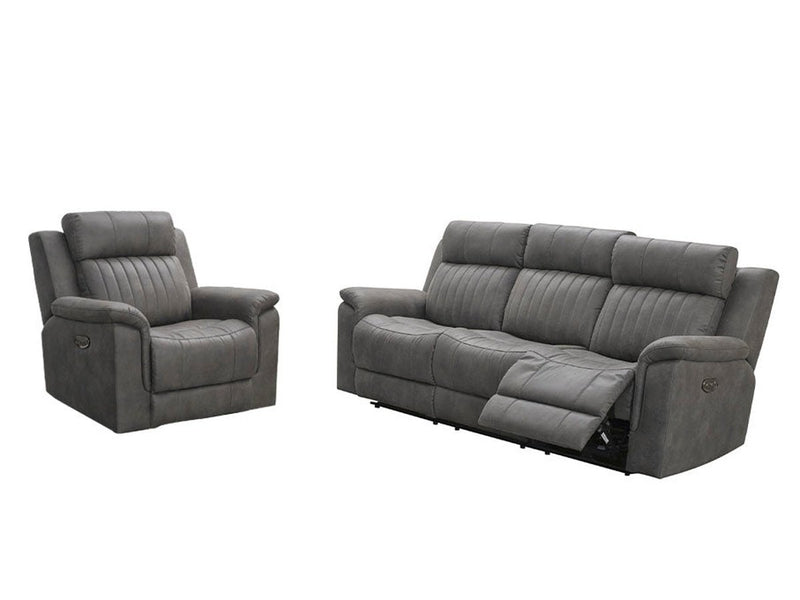 Garcelle 2-piece Power Reclining Sofa and Chair Set, Grey Default Title