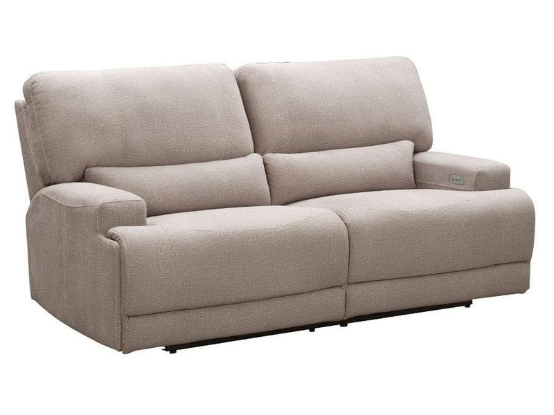 Trevita Fabric Power Reclining Sofa, Cream Default Title