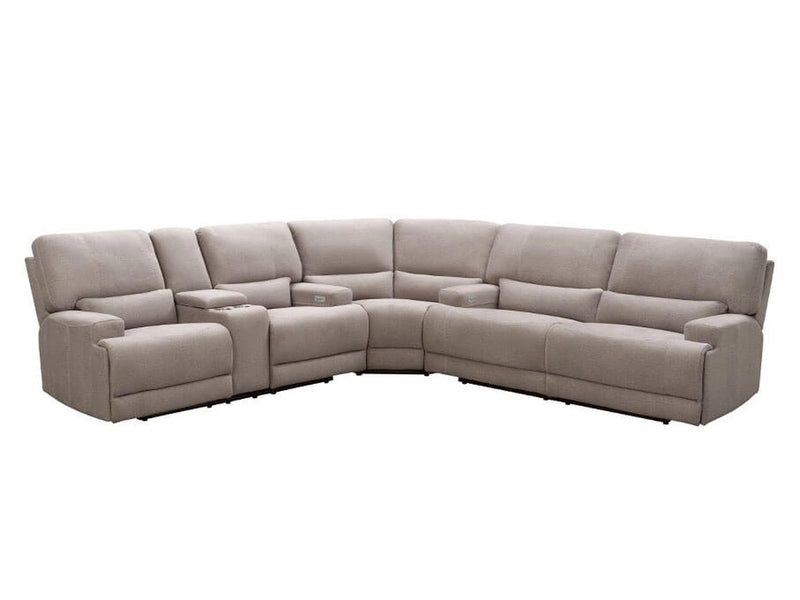 Trevita 3-piece Fabric Power Reclining Sectional, Cream Default Title