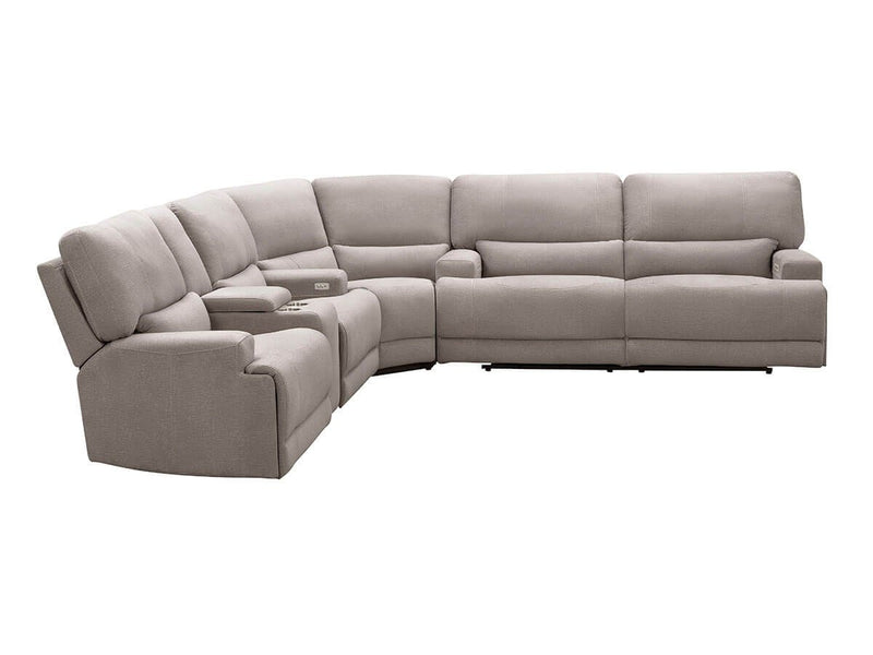Trevita 3-piece Fabric Power Reclining Sectional, Cream Default Title
