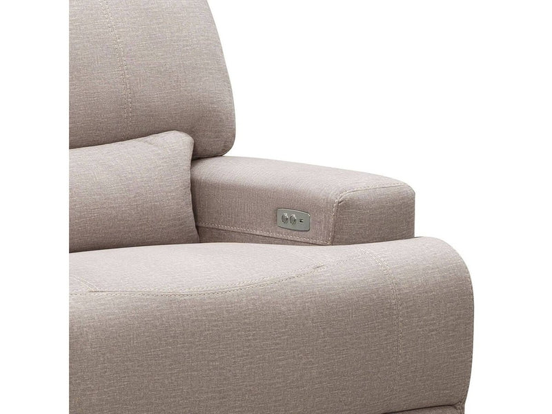Trevita 3-piece Fabric Power Reclining Sectional, Cream Default Title