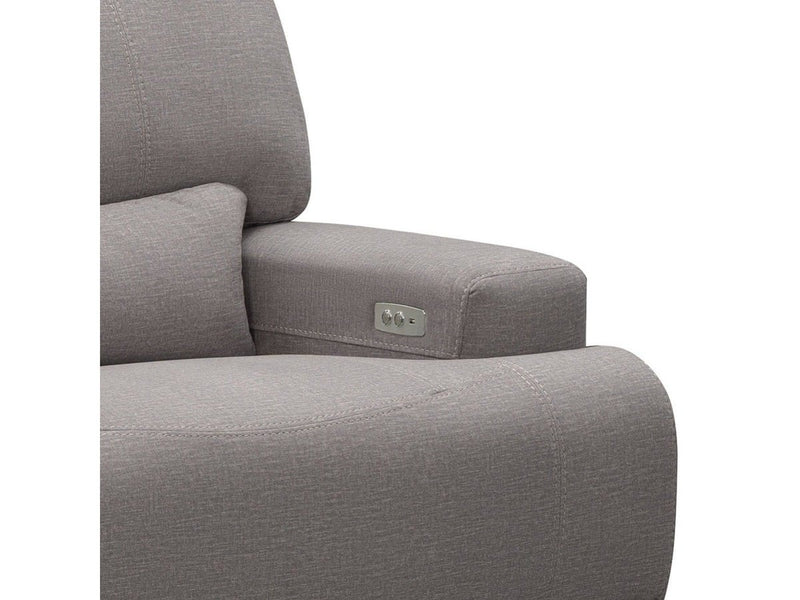 Trevita Fabric Power Reclining Console Loveseat, Grey Default Title