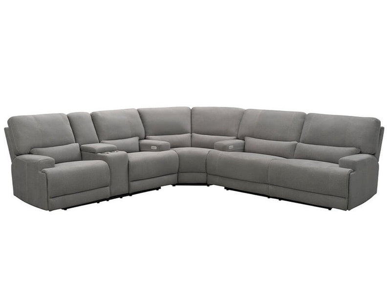 Trevita 3-piece Fabric Power Reclining Sectional, Grey Default Title