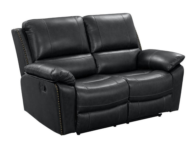 Soldano Leather Reclining Loveseat, Black Default Title