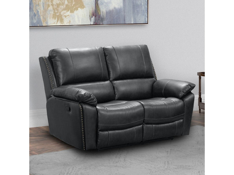 Soldano Leather Reclining Loveseat, Black Default Title