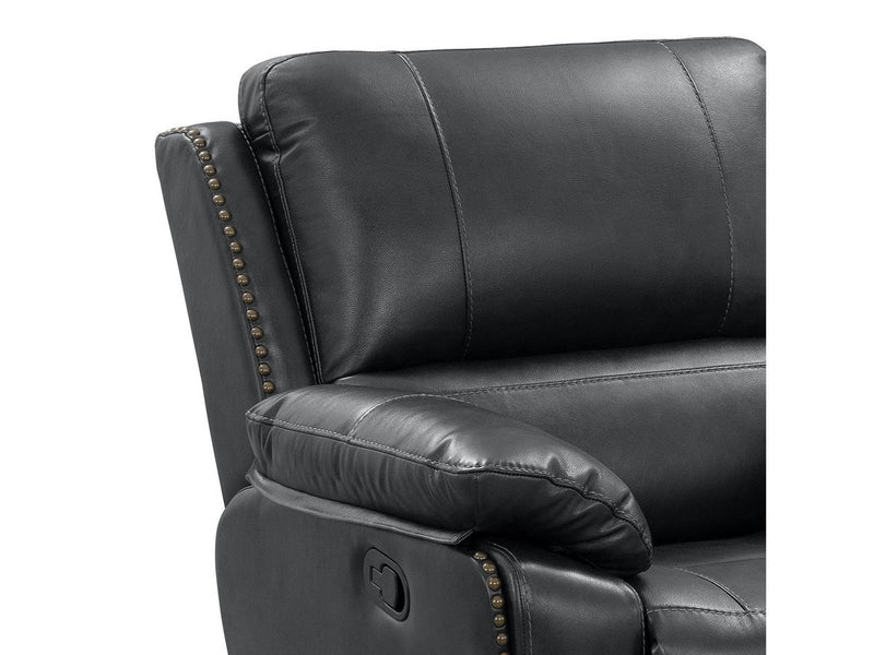 Soldano Leather Reclining Loveseat, Black Default Title