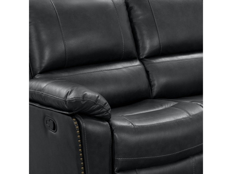 Soldano Leather Reclining Loveseat, Black Default Title