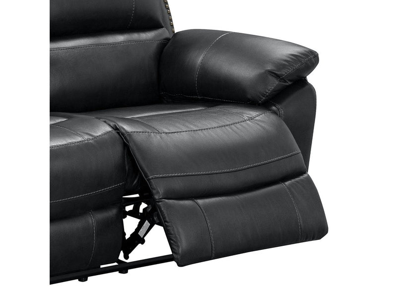Soldano Leather Reclining Loveseat, Black Default Title