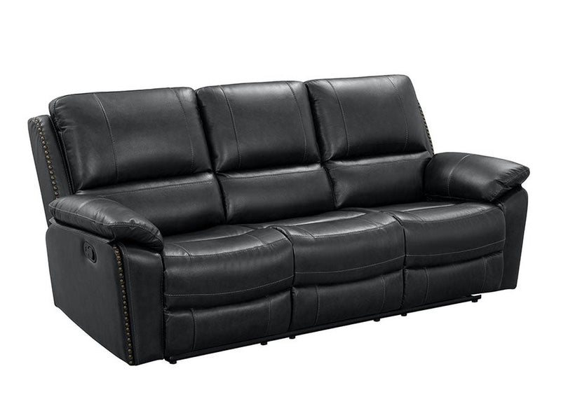Soldano Leather Reclining Sofa, Black Default Title