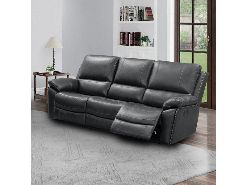 Soldano Leather Reclining Sofa, Black Default Title