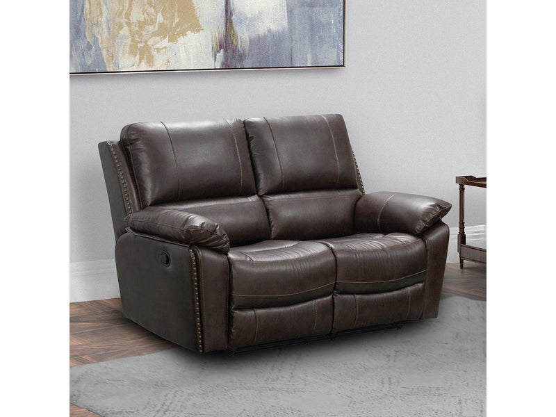 Soldano Leather Reclining Loveseat, Dark Brown Default Title