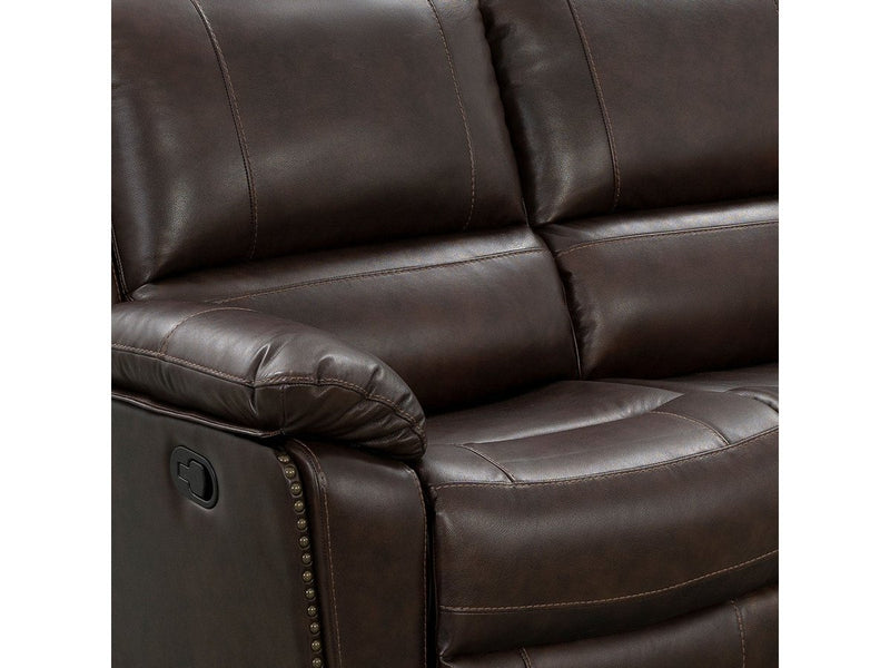Soldano Leather Reclining Sofa, Dark Brown Default Title
