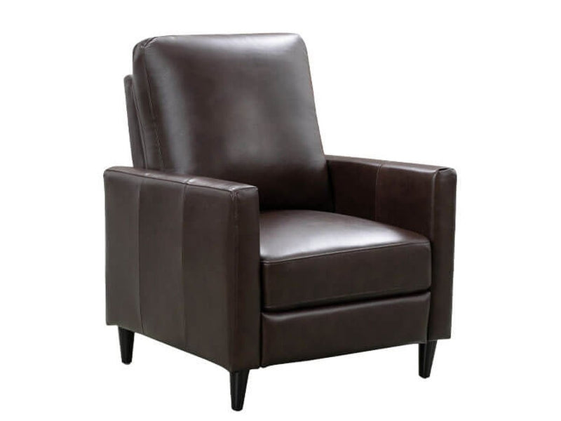 Crestview Top Grain Leather Push back Recliner, Dark Brown Default Title