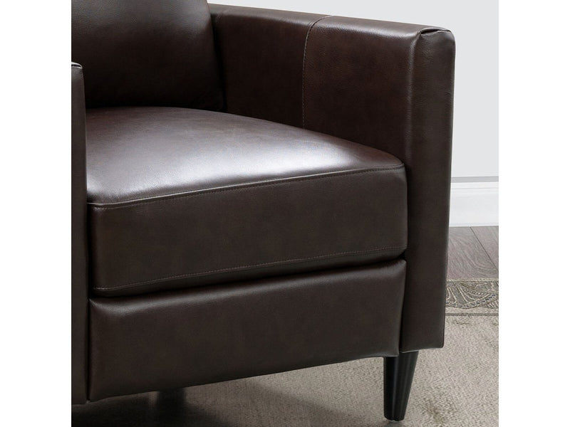 Crestview Top Grain Leather Push back Recliner, Dark Brown Default Title